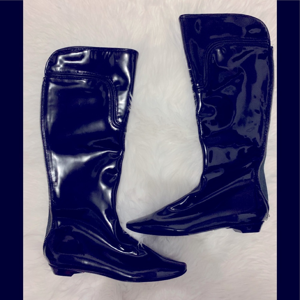 Elie Tahari “Black Laquer” Patent Leather Boots